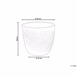 Flower Pot Fibre Clay 42 x 42 x 40 cm Grey FTERO