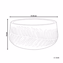 Plant Pot FTERO Ceramic 25 cm Off-White - Additional view 4