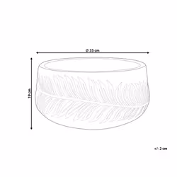 Flower Pot Fibre Clay 35 x 35 x 19 cm Off-White FTERO