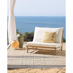 Garden Chair TODI Bamboo Wood Off-White