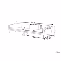 Garden Sofa 4 Seater LORETELLO Grey
