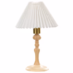 Table Lamp COOKS Oak Wood Light Brown/ White