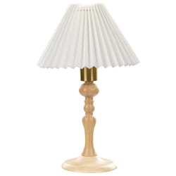 Table Lamp COOKS Oak Wood Light Brown/ White