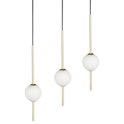 3 Light Metal LED Pendant Lamp Gold SHANNON