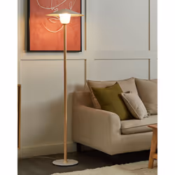 Floor Lamp MOPPY Oak Wood White
