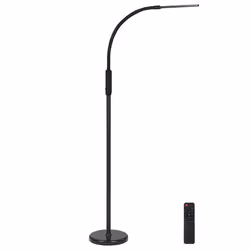 Convertible LED Floor and Clamp-On Lamp APUS with Dimmer Metal Black