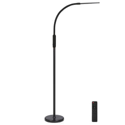 Convertible LED Floor and Clamp-On Lamp APUS with Dimmer Metal Black