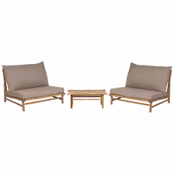 Garden Lounge Set with Table 2 Seater TODI Bamboo Wood Taupe