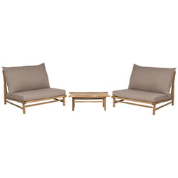Garden Lounge Set with Table 2 Seater TODI Bamboo Wood Taupe
