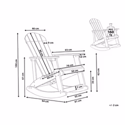 Garden Rocking Chair Dark Grey ADIRONDACK