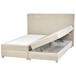 Divan Bed with Storage Fabric MINISTER 160 x 200 cm (EU King Size) Light Beige