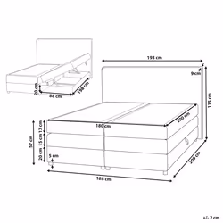 Divan Bed with Storage Fabric MINISTER 160 x 200 cm (EU King Size) Light Beige