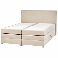 Divan Bed with Storage Fabric MINISTER 160 x 200 cm (EU King Size) Light Beige