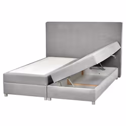 Divan Bed with Storage Fabric MINISTER 160 x 200 cm (EU King Size) Light Grey