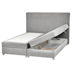 Divan Bed with Storage Fabric MINISTER 160 x 200 cm (EU King Size) Light Grey