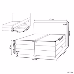 Divan Bed with Storage Fabric MINISTER 160 x 200 cm (EU King Size) Light Grey