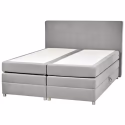 Divan Bed with Storage Fabric MINISTER 160 x 200 cm (EU King Size) Light Grey
