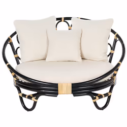 Set of 2 Garden Daybeds ROSSANO Rattan Black