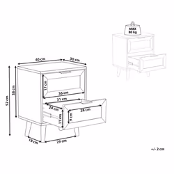 2 Drawer Bedside Table OPOCO Black