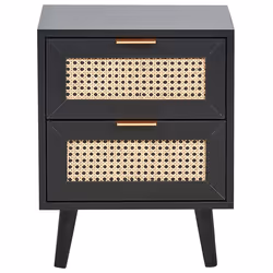 2 Drawer Bedside Table OPOCO Black