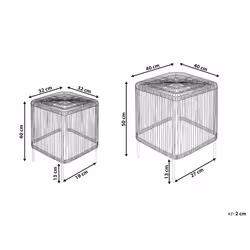 Set of 2 Coffee Tables CESENATICO Rattan Natural