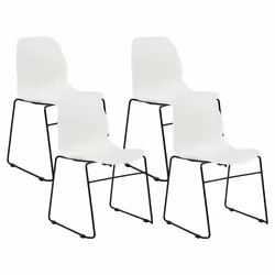 Set of 4 Conference Chairs PANORA White