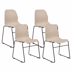 Set of 4 Conference Chairs PANORA Beige