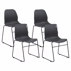 Set of 4 Conference Chairs PANORA Dark Grey