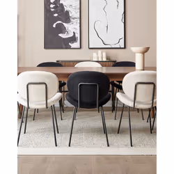 Set of 2 Dining Chairs LUANA Boucle White