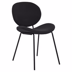 Set of 2 Dining Chairs LUANA Boucle Black