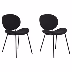 Set of 2 Dining Chairs LUANA Boucle Black
