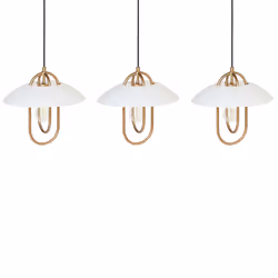 3 Light Metal Pendant Lamp Gold NATTAI