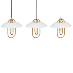3 Light Metal Pendant Lamp Gold NATTAI