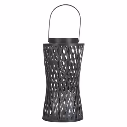 Lantern MACTAN Wood 38 cm Black