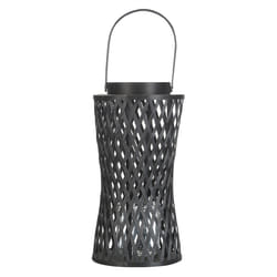 Lantern MACTAN Wood 38 cm Black