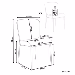 Set of 2 Dining Chairs ADA Orange