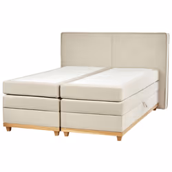 Divan Bed with Storage Fabric DYNASTY 160 x 200 cm (EU King Size) Beige