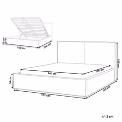 Ottoman Bed Fabric MOISSAC 160 x 200 cm (EU King Size) Taupe