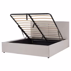 Ottoman Bed Fabric MOISSAC 160 x 200 cm (EU King Size) Light Grey