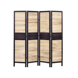 Wooden Folding 4 Panel Room Divider 170 x 164 cm Light Wood BRENNERBAD