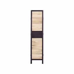 Wooden Folding 4 Panel Room Divider 170 x 164 cm Light Wood BRENNERBAD - Additional view 5