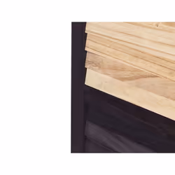 Wooden Folding 4 Panel Room Divider 170 x 164 cm Light Wood BRENNERBAD - Additional view 6