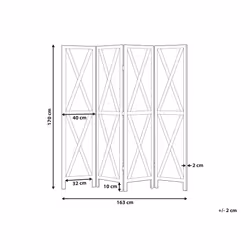 Wooden Folding 4 Panel Room Divider 170 x 163 cm Dark Brown RIDANNA