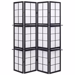 4 Panel Room Divider GOMAGOI Black 120 cm 170 cm