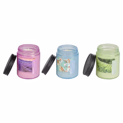 Set of 3 Scented Candles FRUITY BLOOM Soy Wax Fresh Notes Floral Notes