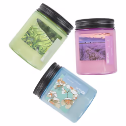 Set of 3 Scented Candles FRUITY BLOOM Soy Wax Fresh Notes Floral Notes