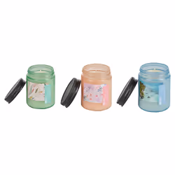 Set of 3 Scented Candles FRUITY BLOOM Soy Wax Fresh Notes Floral Notes
