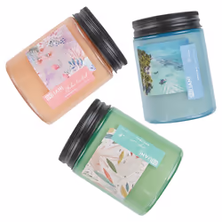 Set of 3 Scented Candles FRUITY BLOOM Soy Wax Fresh Notes Floral Notes