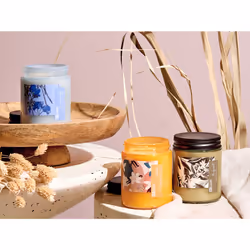 Set of 3 Scented Candles FRUITY BLOOM Soy Wax Fresh Notes Floral Notes