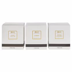 Set of 3 Scented Candles METALLIC GLAMOUR Soy Wax Sweet Notes